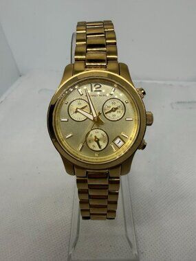 Michael Kors Mini Runway Chronograph MK5384 Women Gold-Tone Roman 33MM Watch